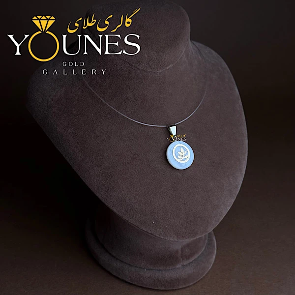 آویز طلا سنگ صدف جوانه دایره ای کوچک